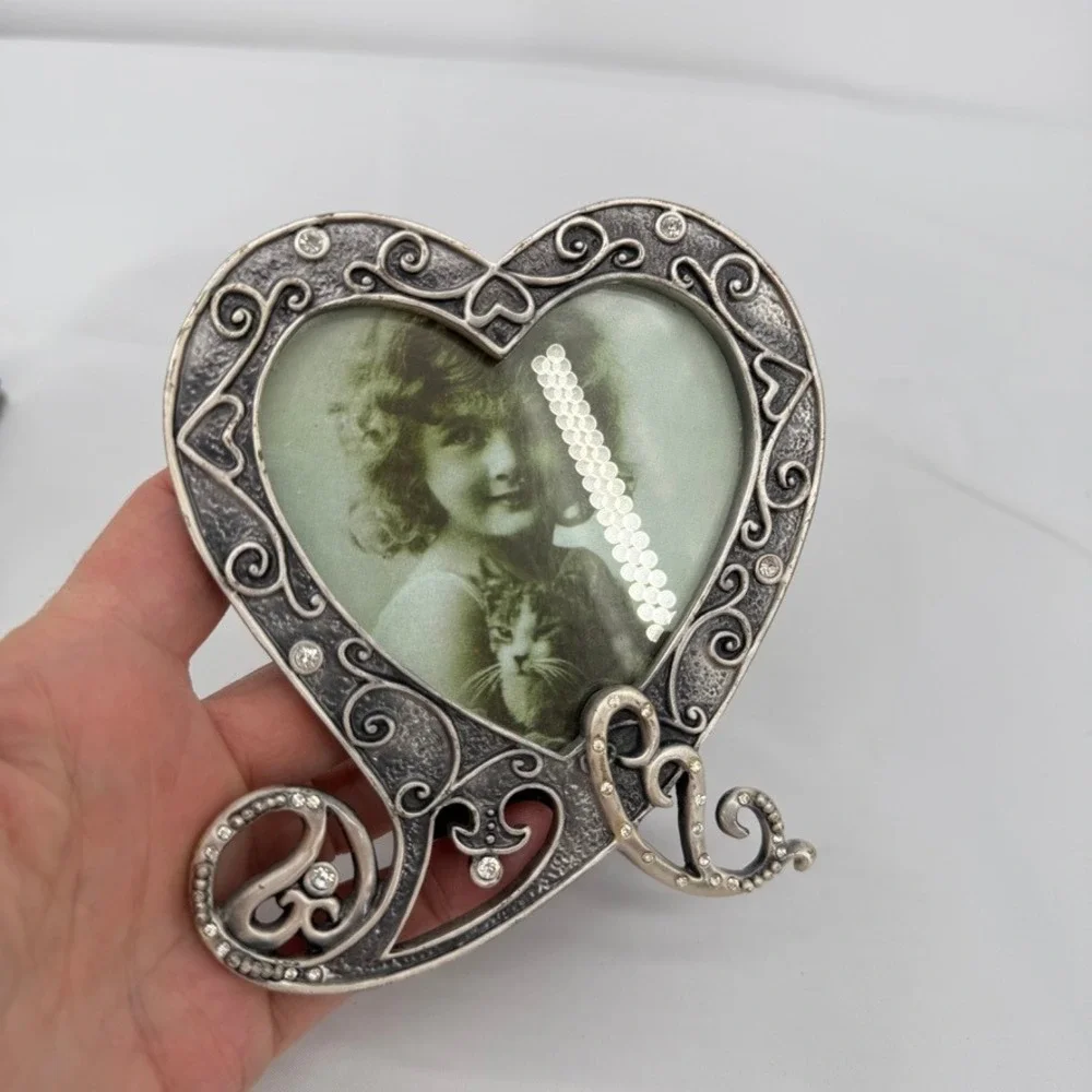 Picture Frame Set of 2 Rhinestone Ornate Victorian Romantic Filigree Decor